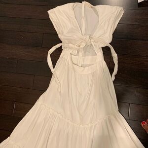 Off white cotton, boho maxi.